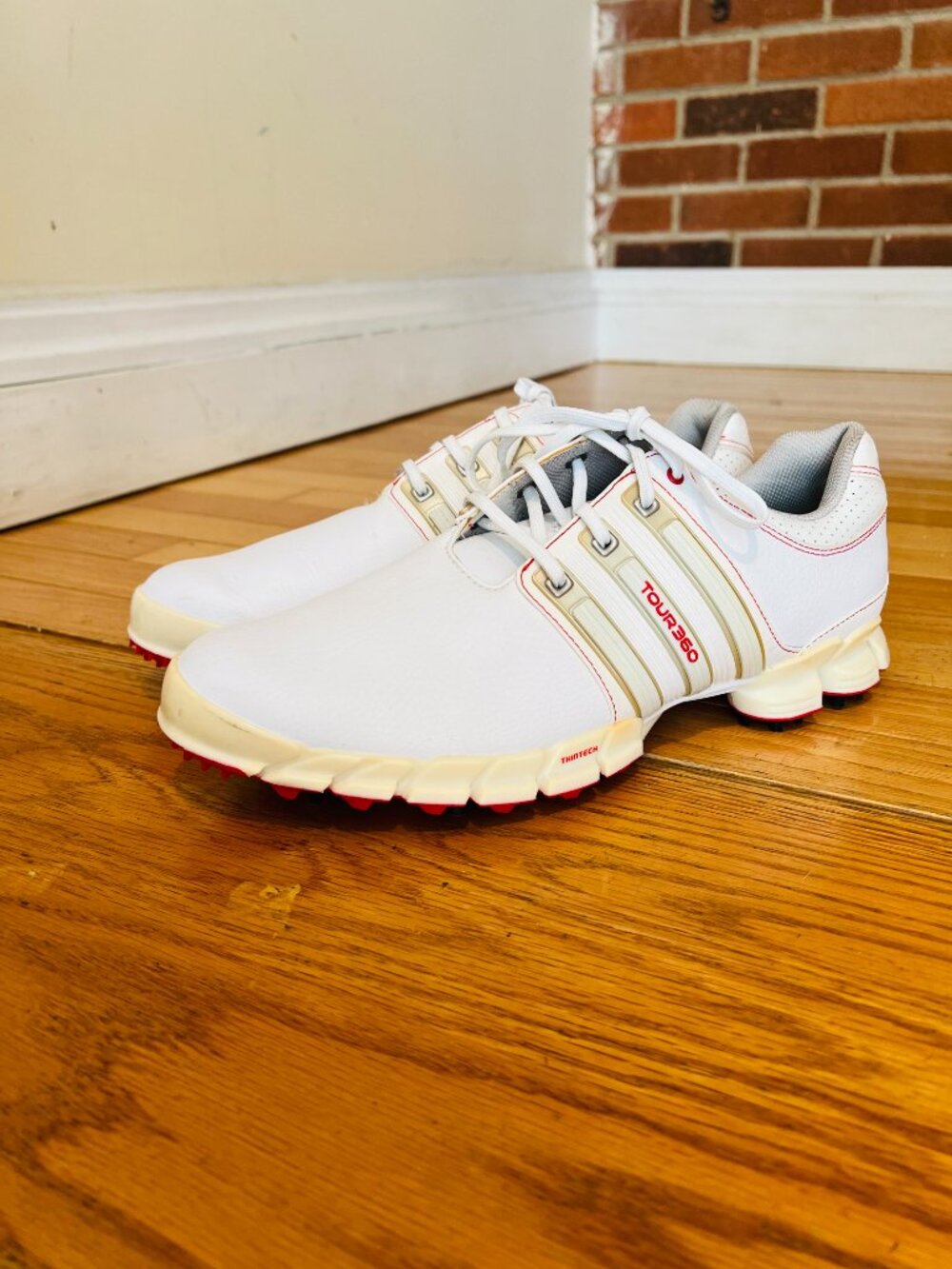 Adidas Tour 360 White Golf Shoes Size 10.5 - Picture 3 of 16